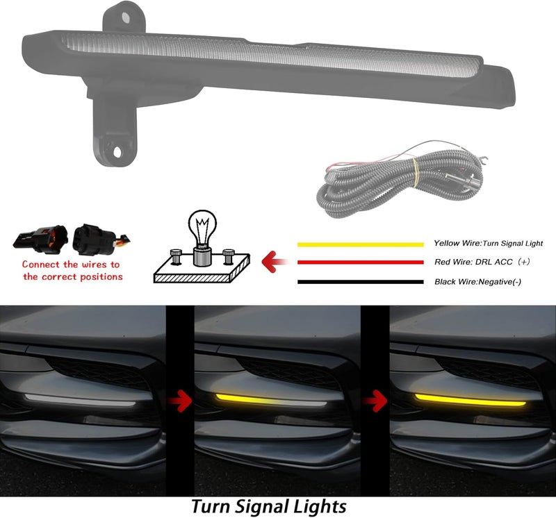 BINQIGOO Switchback White/Amber LED Front Fog Daytime Running Lamp Dynamic Flash LED Turn Signal light Compatible with Toyota Corolla 2024 SE XSE Hybrid Accessories - Image 2